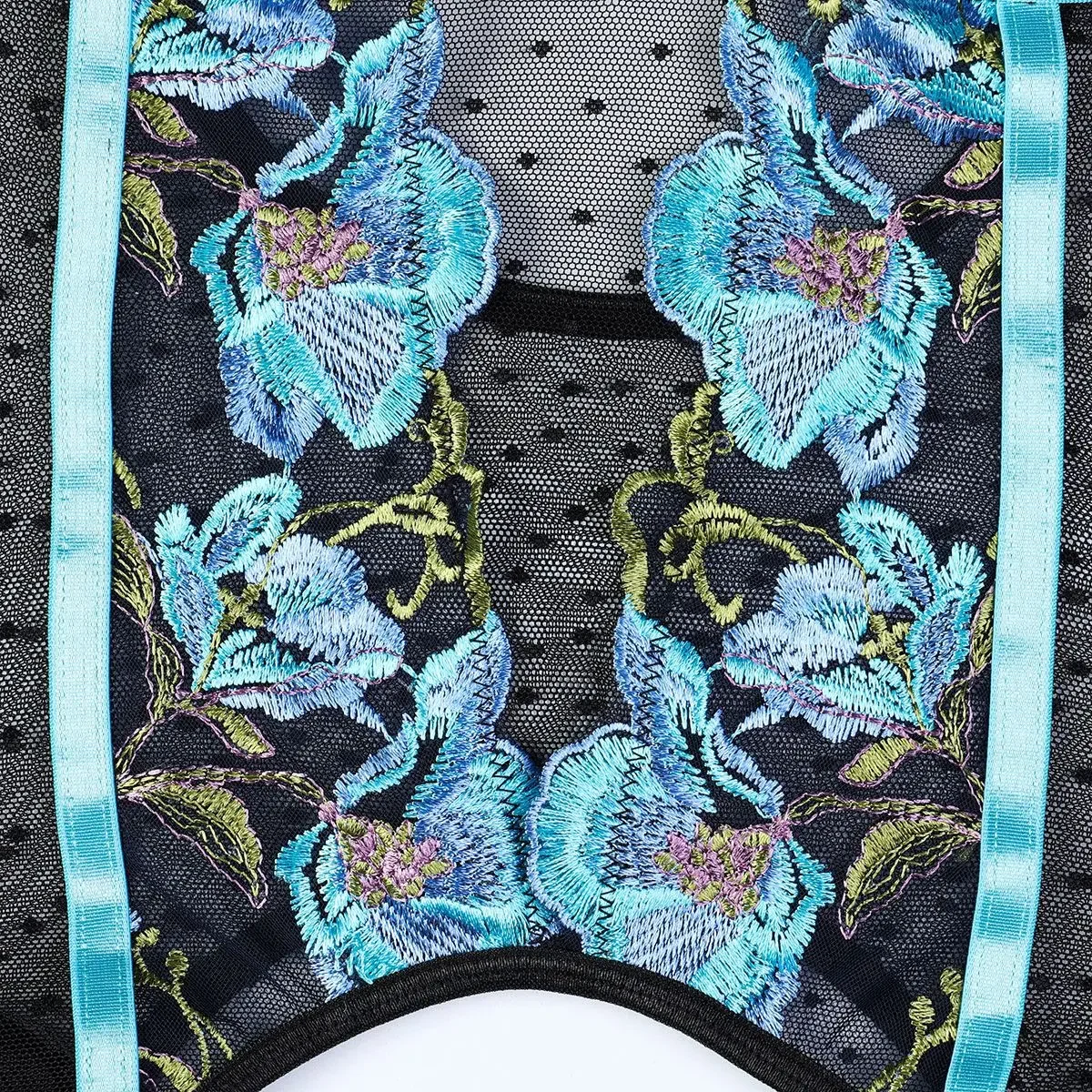 مثير الملابس الداخلية النساء الدانتيل مجموعة غريبة زهرة التطريز انظر من خلال رومبير الملابس الداخلية نادي الحفلات السيدات ملابس غريبة #6