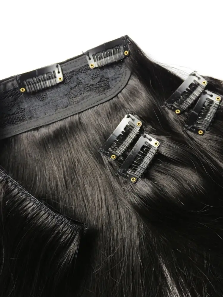 ZZHAIR 100% وصلات شعر ريمي بشري برازيلي 16 "-24" 5 قطعة مجموعة 120 جرام-140 جرام خمس قطع مقاطع في طبيعي مستقيم