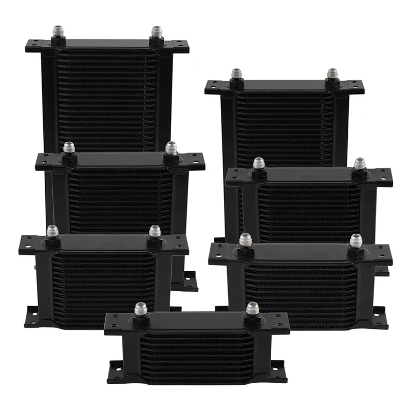 

AN6 9/16 "-18 UNF масляный радиатор трансмиссии 10/13/16/19/25/34/44 рядная матрица 128 мм толщина 50 мм универсальный двигатель черный алюминий