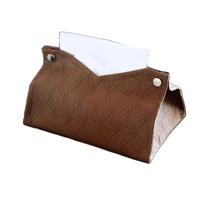 "Geometric Texture Tissue Box" Living Room Coffee Table Tissue Cover Simple Light Luxury Toilet Paper Box Household Storage Box