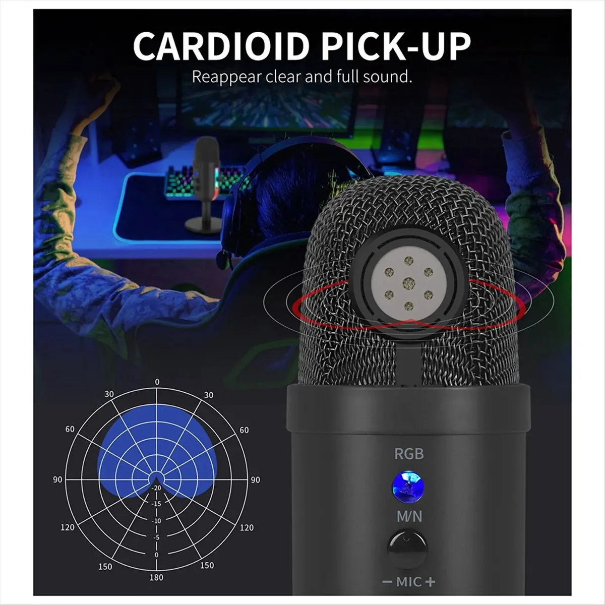 

Игровой микрофон T28C RGB для ПК, USB-конденсаторный микрофон для записи, для подкастов, инфлюенсеров, геймеров, студийный микрофон