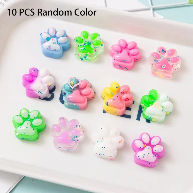 

10 шт. случайных миниатюрных игрушек-антистресс в виде кошачьих лапок, разноцветные, для снятия стресса, в мультяшном стиле #