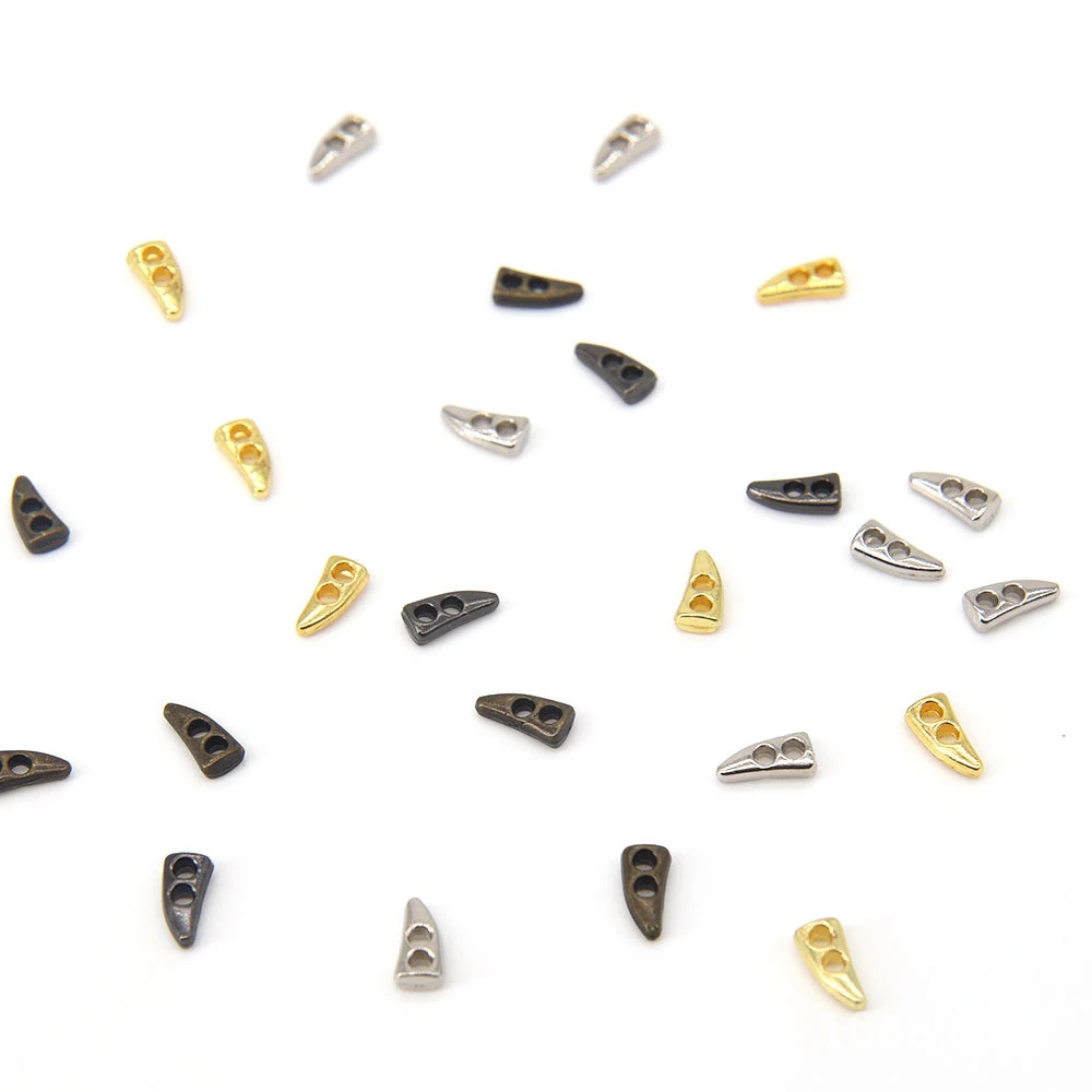 6x3mm Mini Metal Horn Buckle 2-hole Buttons for DIY Crafts Doll Clothes Sewing Dollmaking Accessories Card Making Scrapbooking
