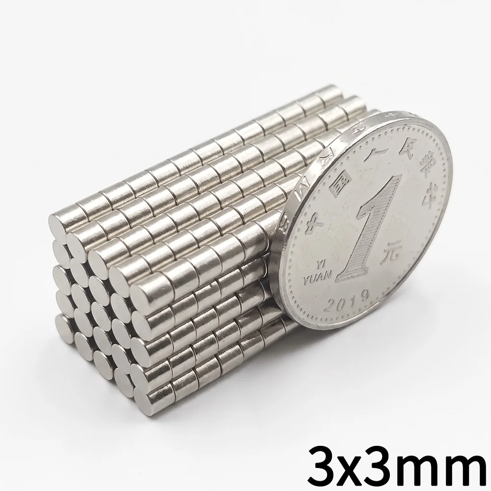 3x3mm Magnet Round Permanent Super Strong Powerful Magnetic Disc Used for Refrigerators and Offices for Fridge DIY Projects