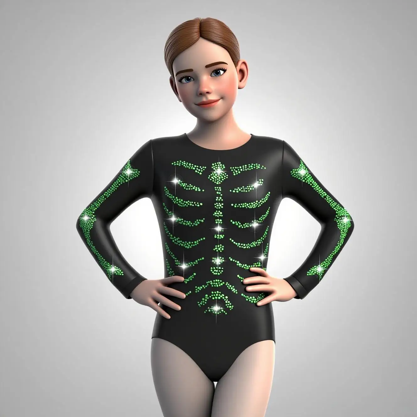 

Kids Boys Girls Halloween Skeleton Costume Rhinestones Long Sleeve Skeleton Roleplay Jumpsuit for Cosplay Fancy Themed Party