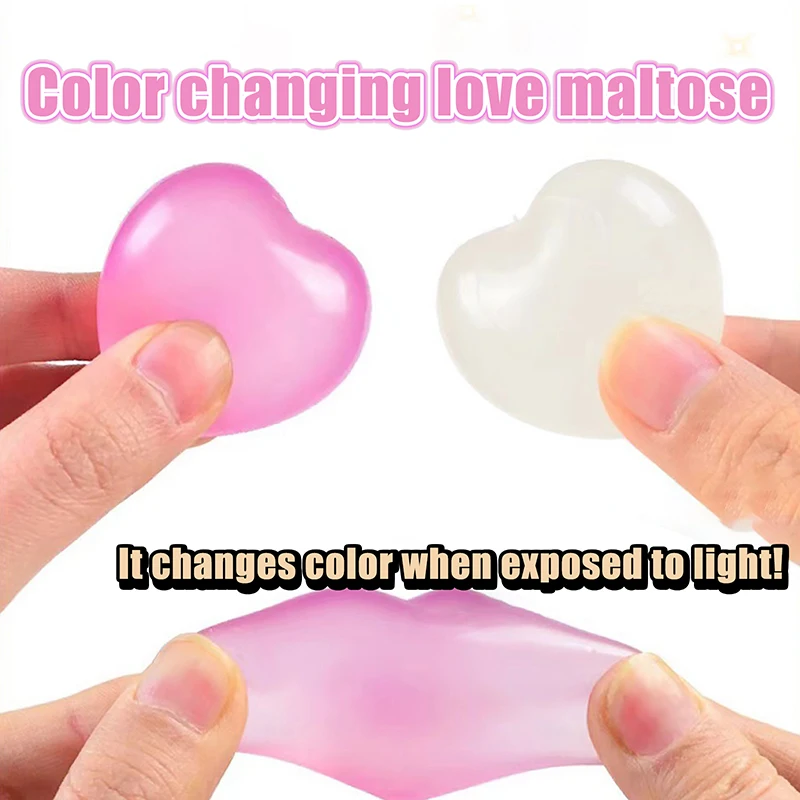 Heart Soft Squeeze Toy Color Changes With Exposed To Light Anti Stress Adult Toy Pinch TPR Soft Decompression Slow Rebound Toys