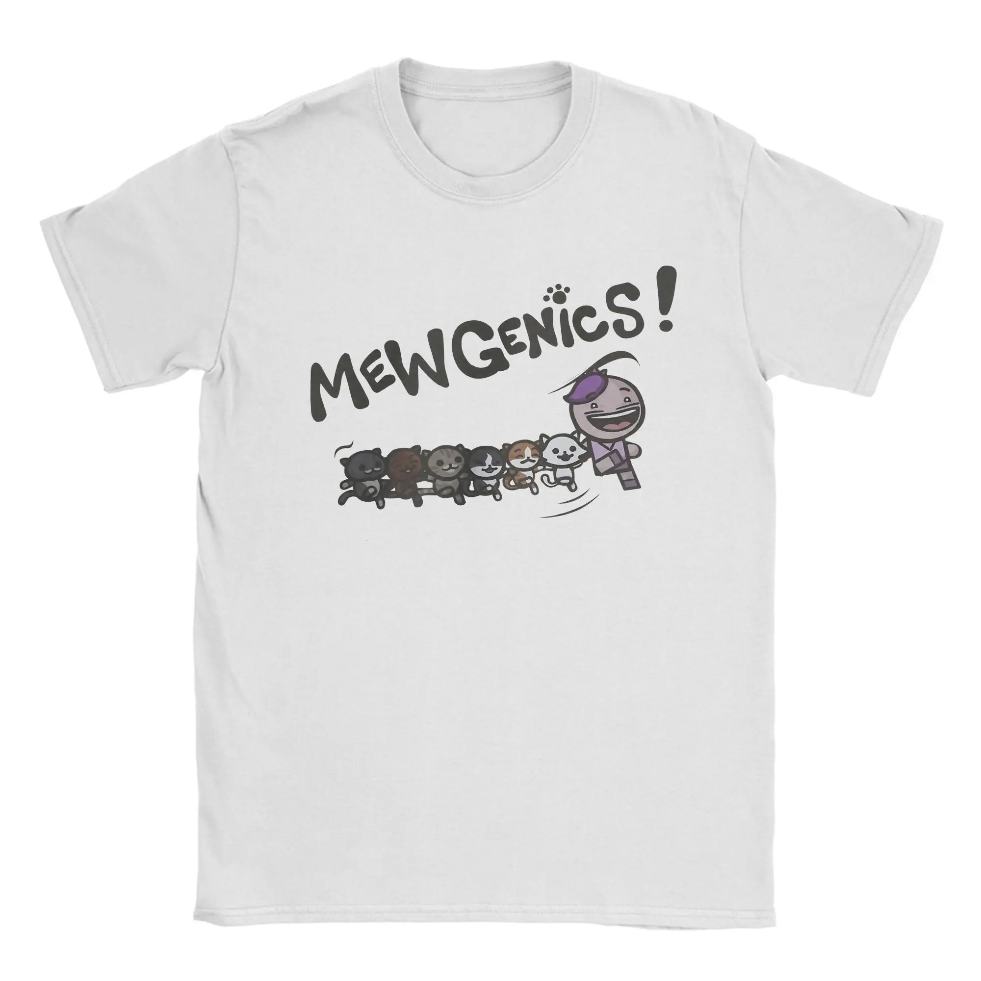 Mewgenics Cat Parade Indie Gaming T-Shirts for Men Women Pure Cotton Tees Round Collar Short Sleeve T Shirt Gift Idea Clothing