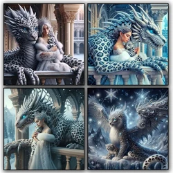 Leopard And Woman Diy Diamond Painting New 2025 Picture Of Rhinestone Full Diamonds Cross Stitch Animals Portrait Home Decor Art
