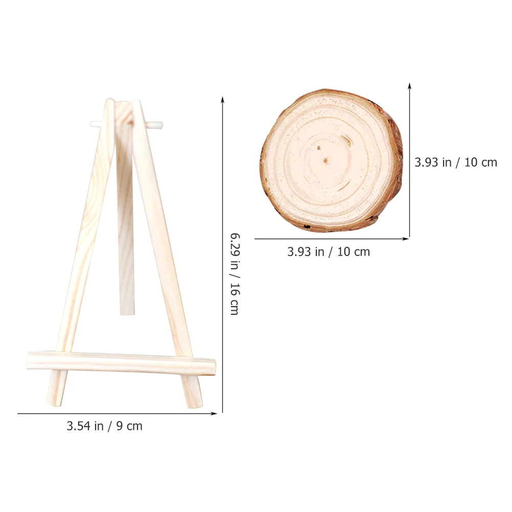 

1 set 1 Set Blank Slices Unfinished Rounds Small Cutouts Craft Diy Decorative Pendant Blanks With Stand Handwork Wood Slice For