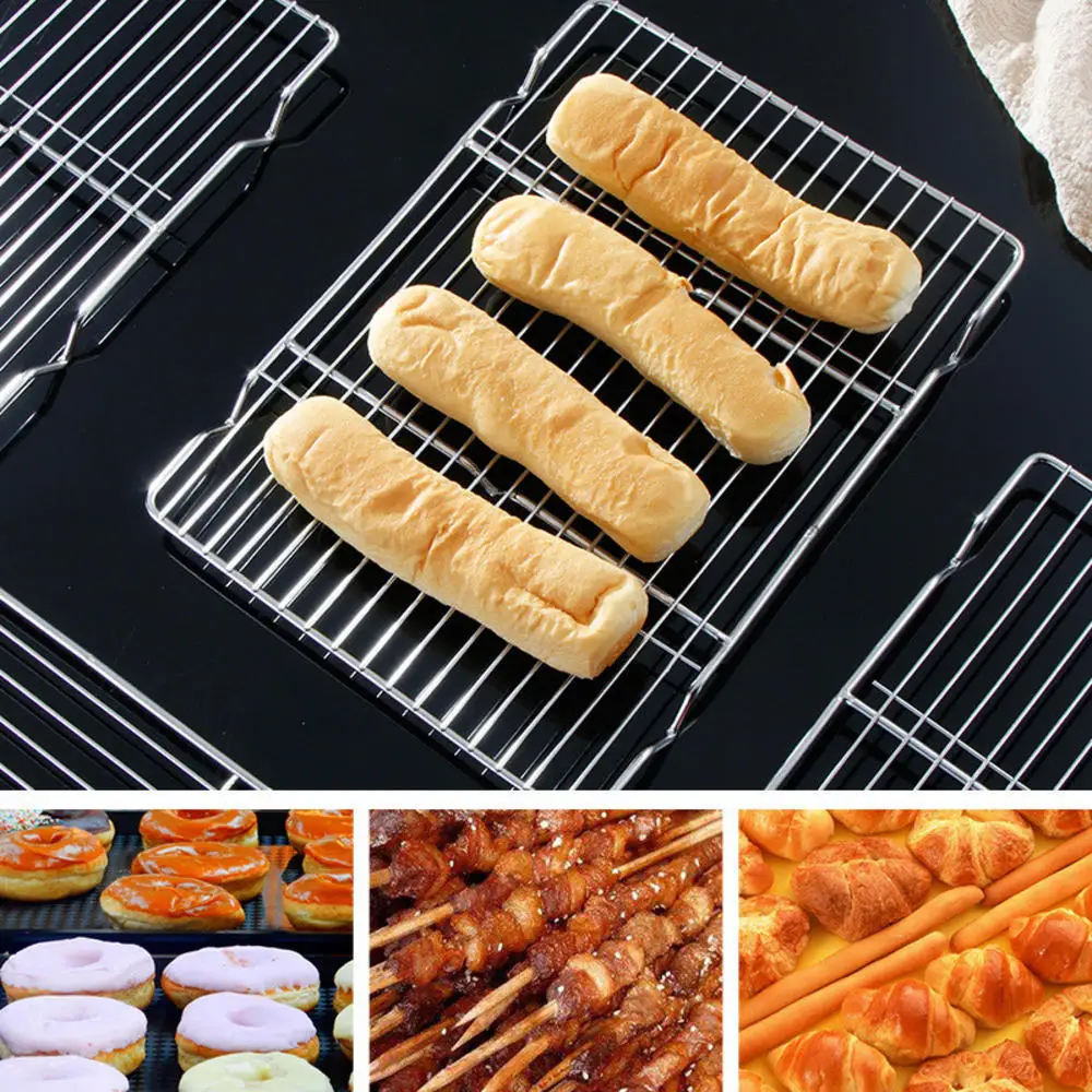 Nonstick Metal Cake Cooling Rack Grid Net Baking Tray Cookies Biscuits Bread Drying Stand Cooler Holder Baking Tools