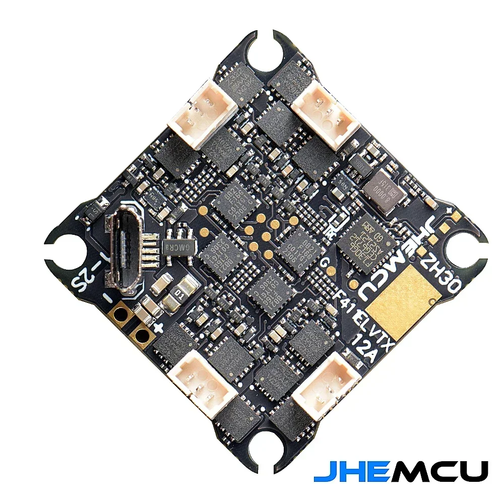 JHEMCU F411 ELVTX Flight Controller BLHELIS 12A 4in1 ESC 5.8G 400mW VTX ELRS 2.4G RX AIO 25.5X25.5mm 1-2S for RC FPV Drone Parts