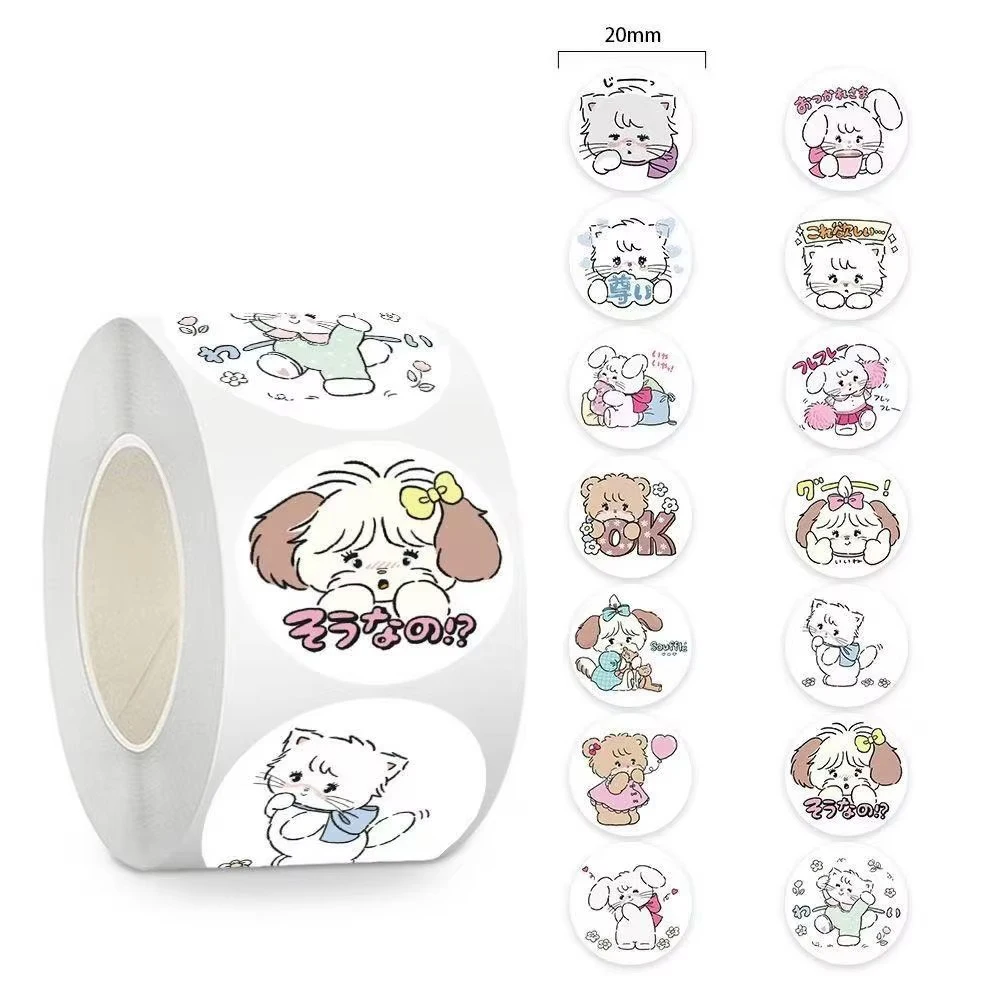 500 autocollants décoratifs en rouleau Mikko Mousse Cammy Latte Souffle, style dessin animé, pour DIY Skateboard, Ordinateur portable, Guitare, Téléphone, Voiture, Étiquettes de scellement
