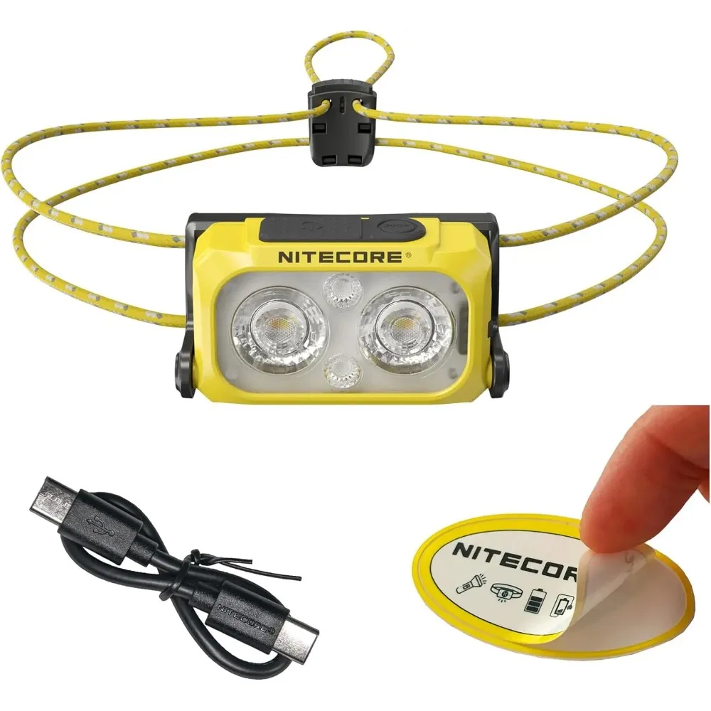 

Перезаряжаемый налобный фонарь USB-C на 400 люмен для походов, кемпинга, бега — сверхлегкий