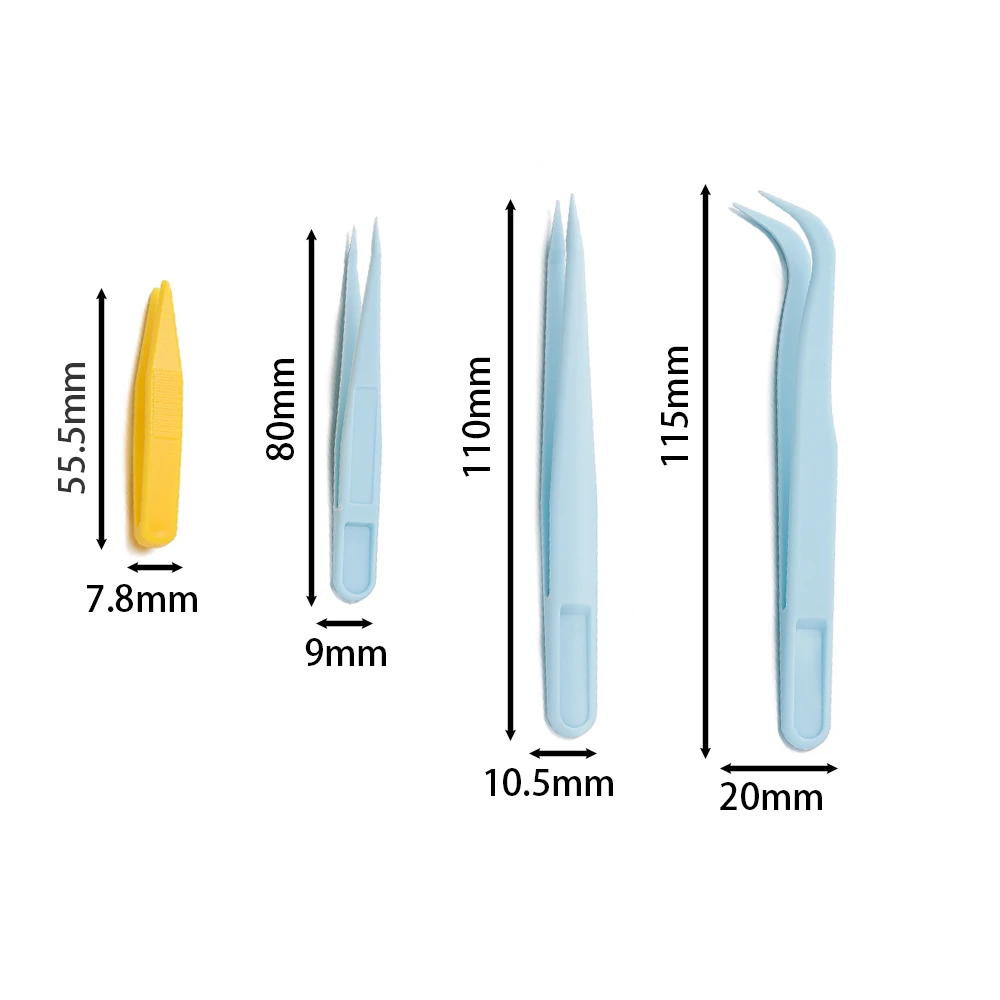 10Pcs/Lot Candy Color Plastic-assisted Fork Tweezers Stickers DIY Tool for Beaded Jewelry Accessories Making