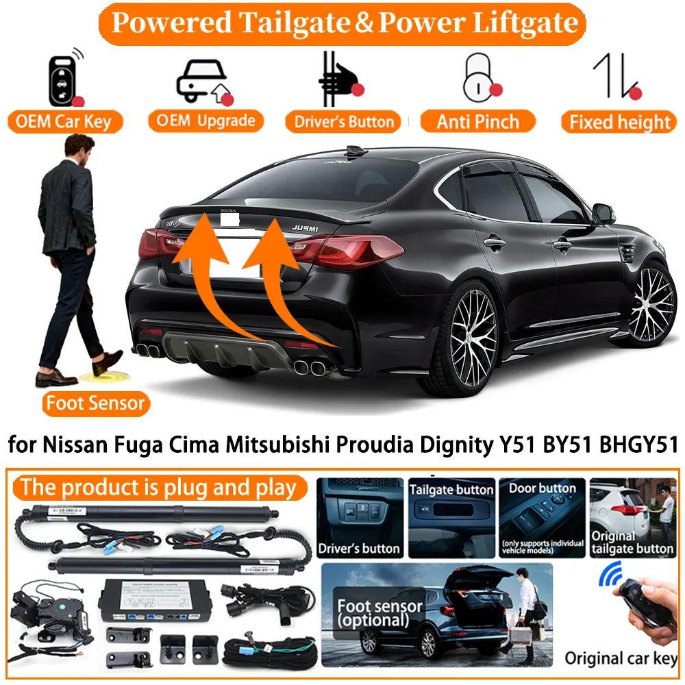 

Powered Tailgate for Nissan Fuga Cima Mitsubishi Proudia Dignity Y51 BY51 BHGY51 Auto Electric Power Tailgate Tail Gate Lift kit