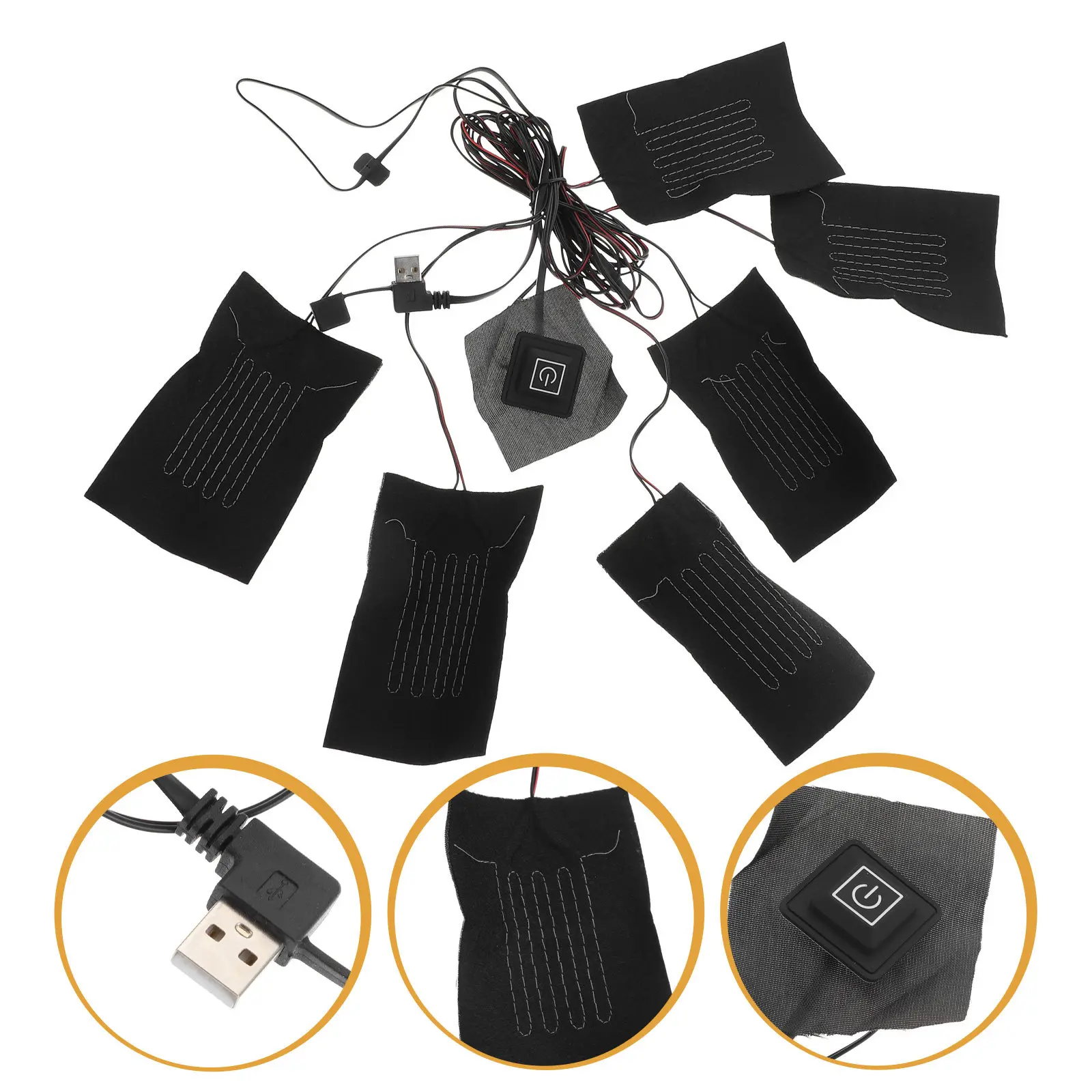 

1 Set Carbon Fiber Heating Pads For Clothing Adjustable Temperature Electric Heated Vest Pad Clothes Heater Comfortable Durable