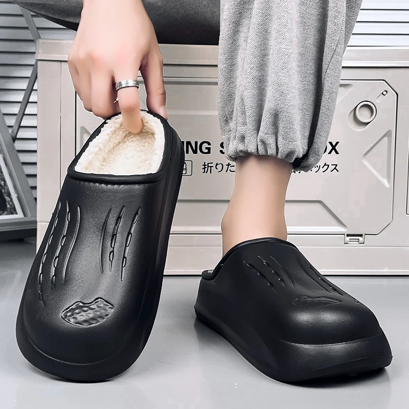 Soft Warm Winter Slippers for Men Women Size 45 Non Slip Indoor Outdoor House Shoes Extra Large Comfortable