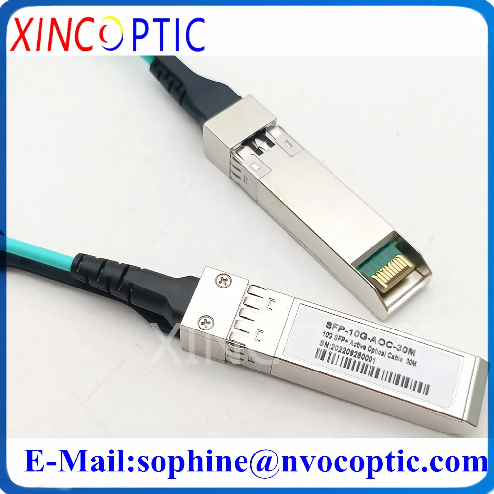 2Pcs 10GBASE SFP+AOC 15Mts Cable,OM3 Aqua Active Optical ,10G Multi Mode MMF SFP 15M Fiber Optic Module