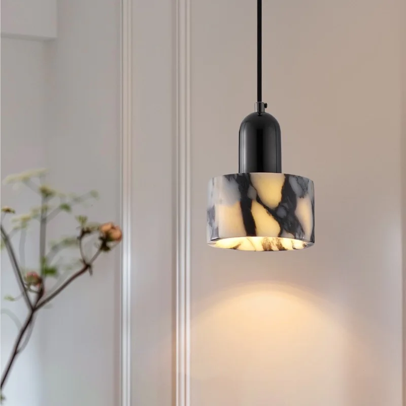 

Natural marble chandelier Italian minimalist bedside lamp Nordic simple high sense of creative designer