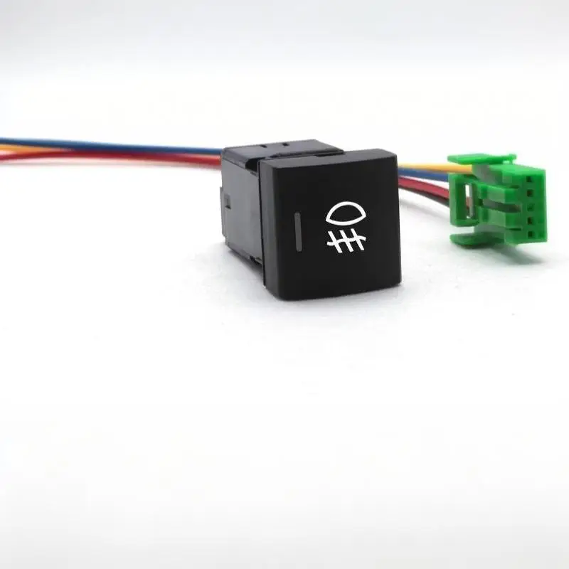 New Car Fog Light Switch With Wire Harness LED Front Fog Lamp Push Button Replacement Switch For Auto Dash Modification