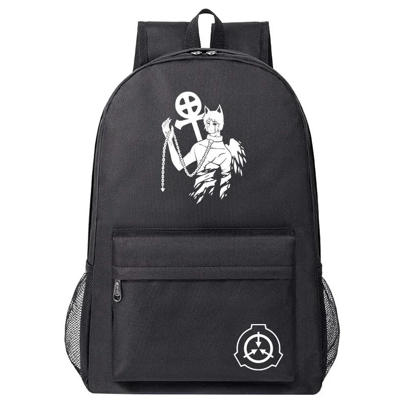 Mochila de dibujos animados SCP para niño y niña, bolso escolar de alta calidad, bolso de hombro para ordenador portátil, satchel para estudiantes