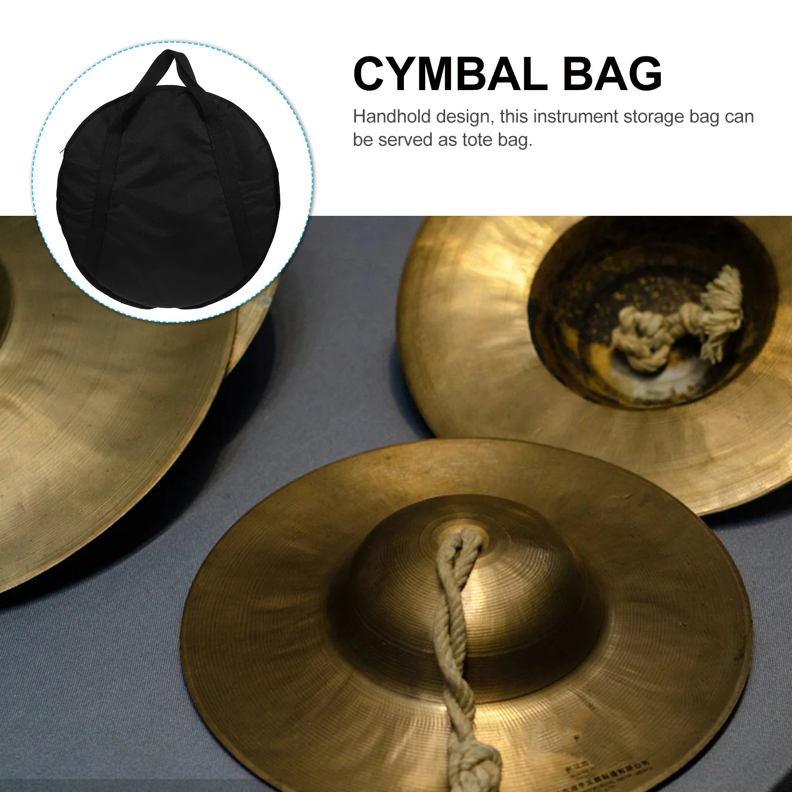 

Pouch Black Oxford Round Wear-Resistant Instrument Storage Bag Portable Tote For Cymbal Carrying Case Gig Bag Cotton