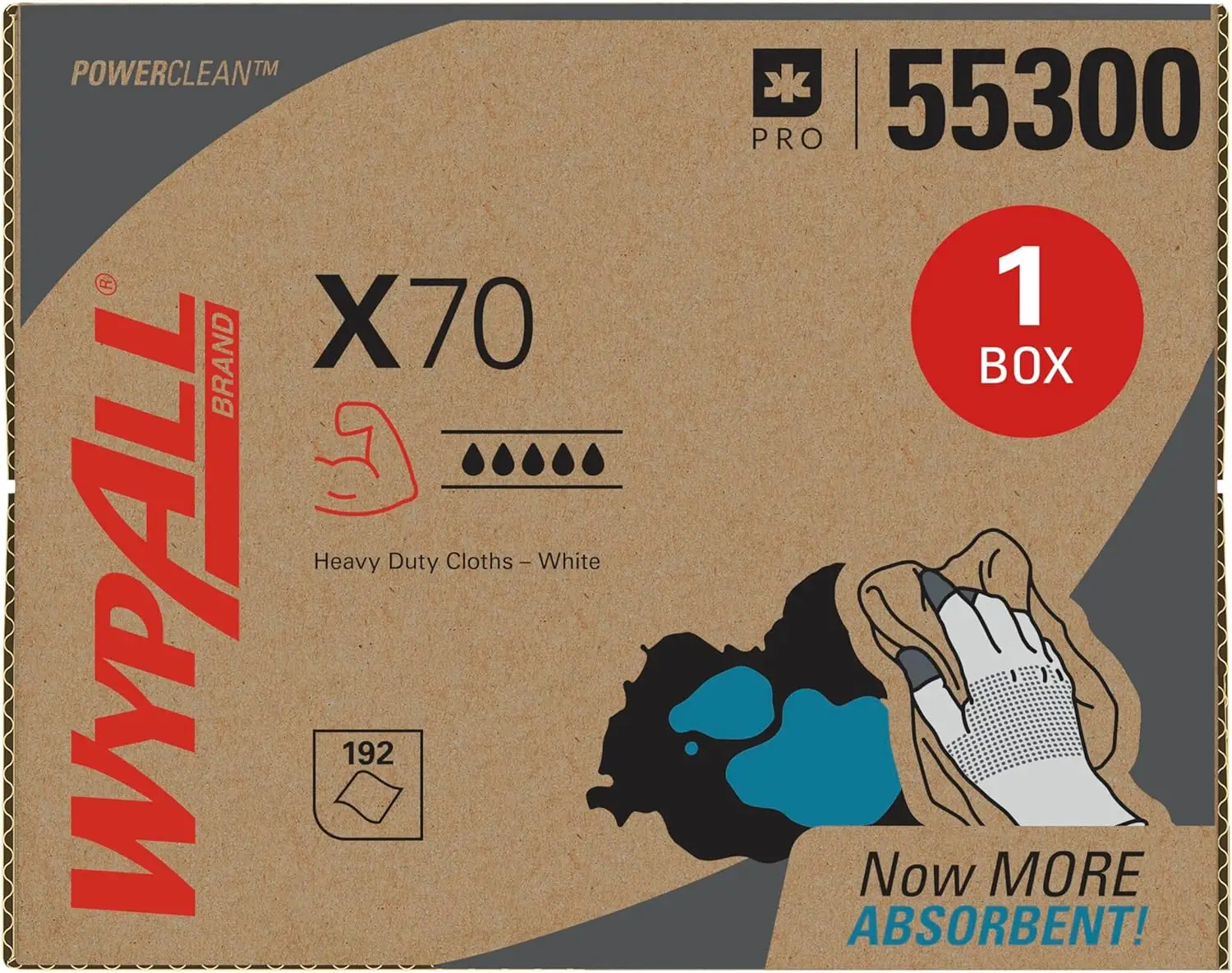 

Medium Duty Wipes, Long Lasting Towels, White (192 Sheets Pack) for Cleaning and Durability