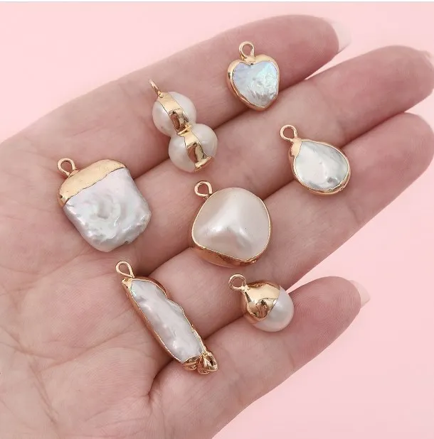 1pcs White Natural Mother of Pearl Shell Pendant Charm for DIY Necklace Jewelry Making Accessories