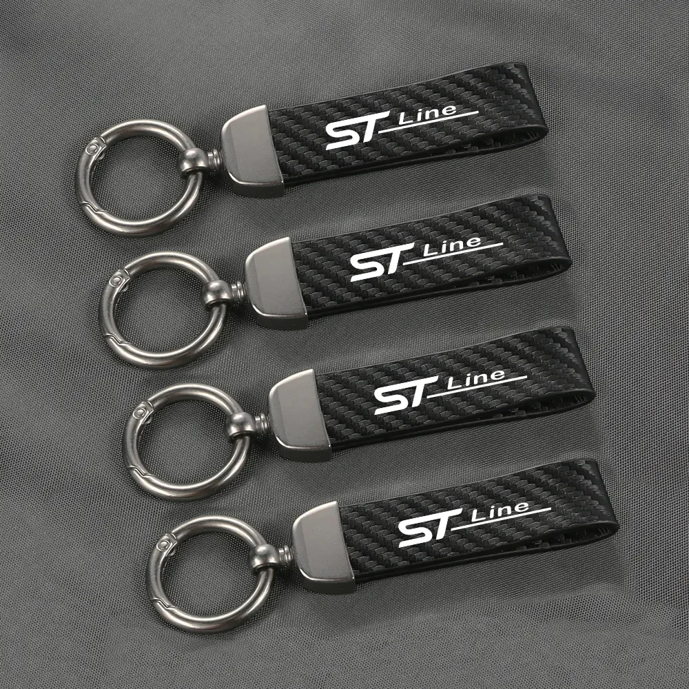 سلسلة مفاتيح من الجلد الصناعي للسيارة ، قلادة حلقة رئيسية لفورد سانت فييستا التركيز ST Line MK2 3 4 7 8 Edition ، مونديو فيوجن كوغا ايكوسبورت
