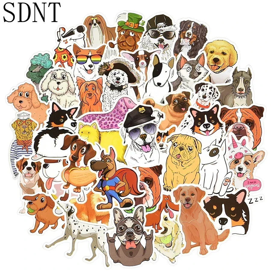50 PCS Dog Cute Stickers Animal Corgi Labrador Golden Retriever Cool Kawaii Cartoon Stickers for Laptop Car Pet Supplies Gift