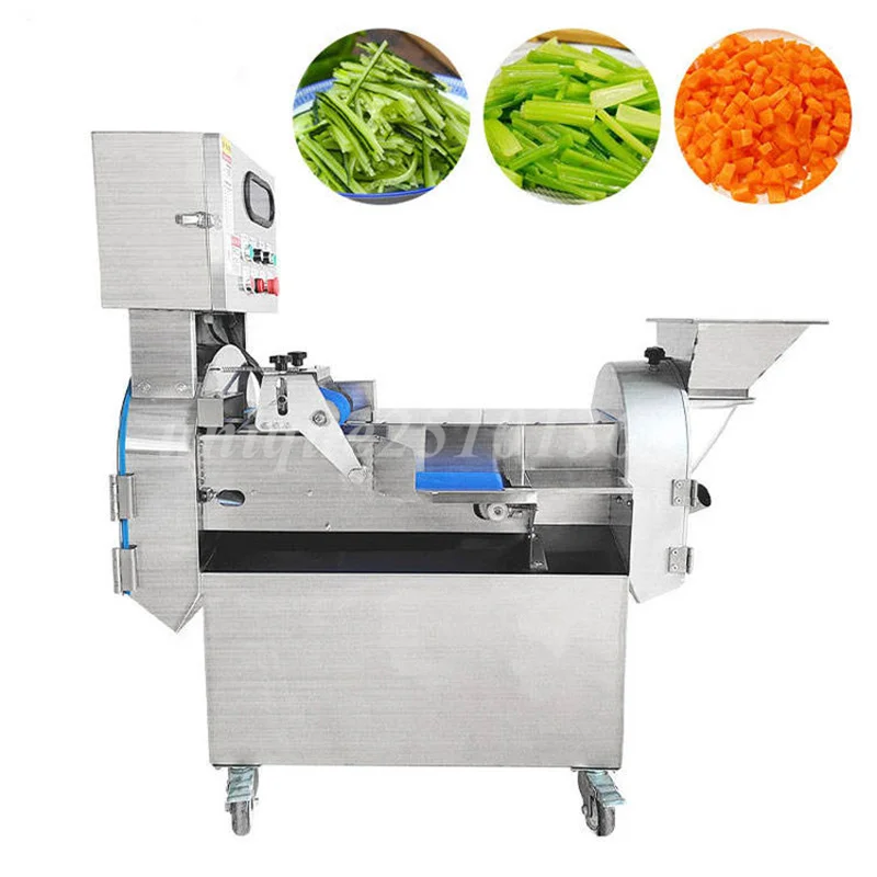 Double Head Fruit and Vegetable Cutting Machine Electric Onion Cutter Automatic Spinach Parsley Lettuce Cutter Chopper Slicer