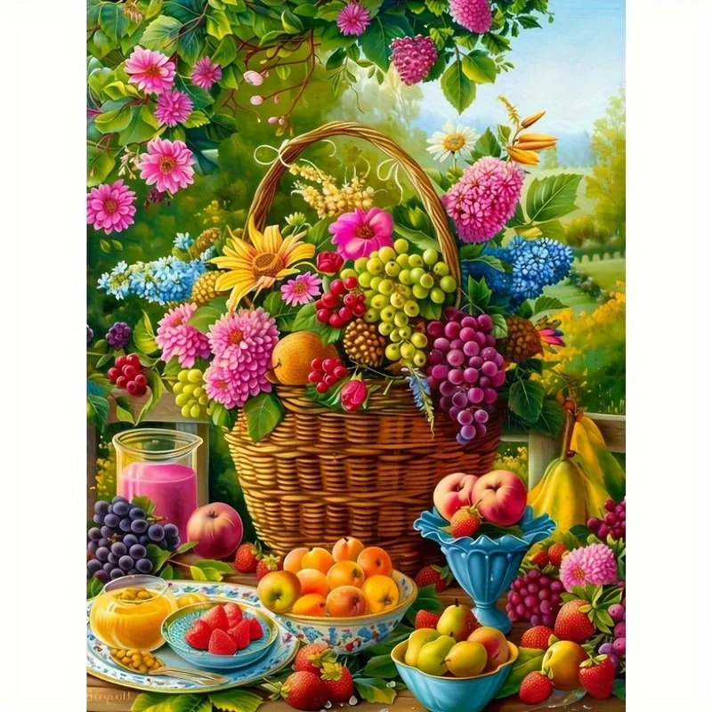 Paint By Numbers Vibrant Fruit Feast Painting By Numbers On Canvas Coloring By Number For Adults Paint Digital Art Home Decor