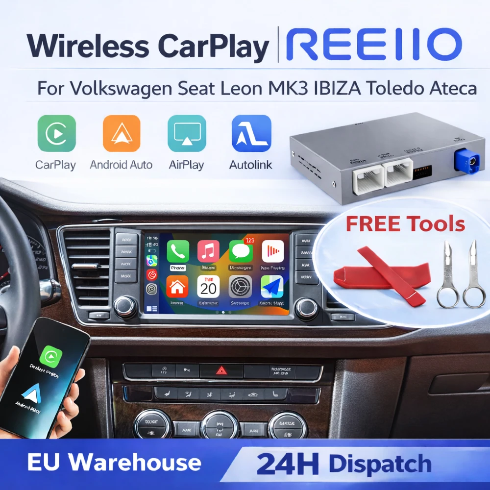 Wireless CarPlay Android Auto Interface For VW Seat Leon Mk3 5F Golf7 Ateca IBIZA 2016-2019 BT Upgrade Decoder Box Multimedia