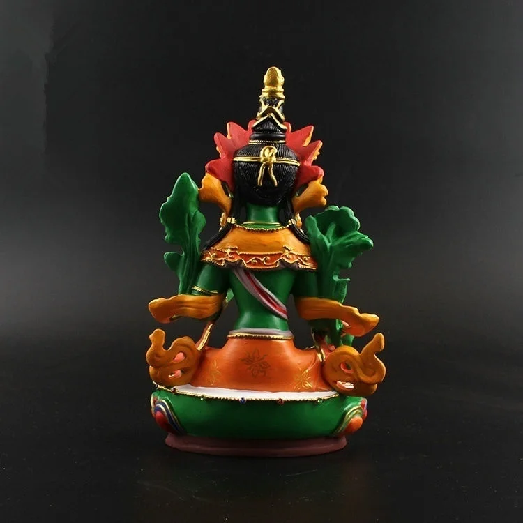 Immagine 5: Moda dio cinese Buddha Tara verde Buddha resina dipinta ornamento di Buddha dimensioni: 21,5 * 13 cm