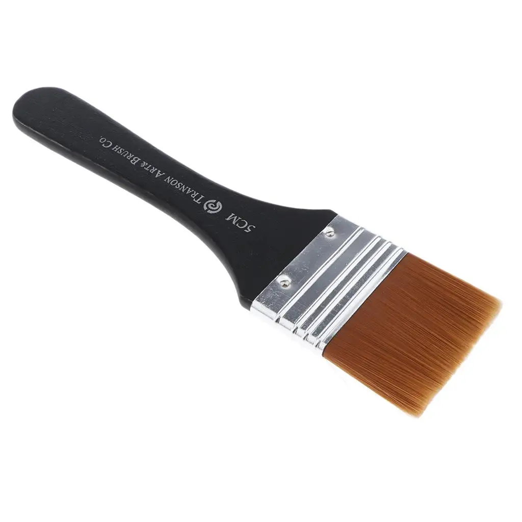 Watercolor Drawing Brush Precision Nylon Flat Bristle Paint Brush for Paper Pad Artistic DIY Crafts