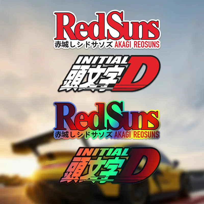 

Red & Holographic Anime Racing Team Style Stickers Set, Waterproof Vinyl Decals for Car Motorcycle JDM