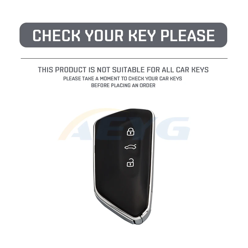 ABS Carbon Faser Auto Schlüssel Fall Abdeckung Für VW Volkswagen Golf 8 Mk8 Koda Octavia 3 Tasten Smart Keyless control Shell Zubehör – Detail 1