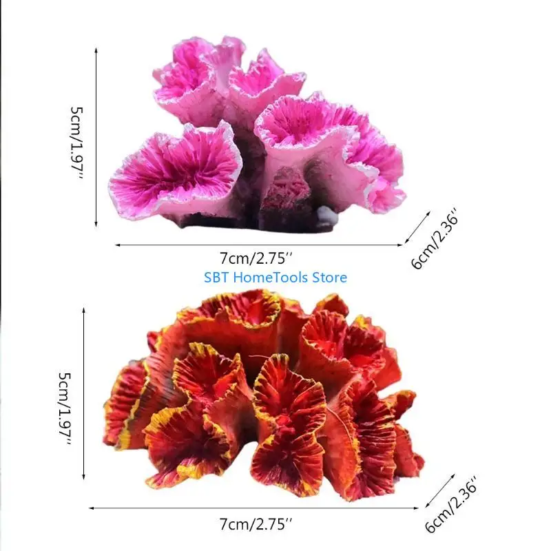 85WF مصطنعة المصطنعة المصطنعة Polyresin الشعاب المرجانية الحلي ديكور أكواريوم للأسماك لزخارف المناظر الطبيعية للدبابات 2.7 #6