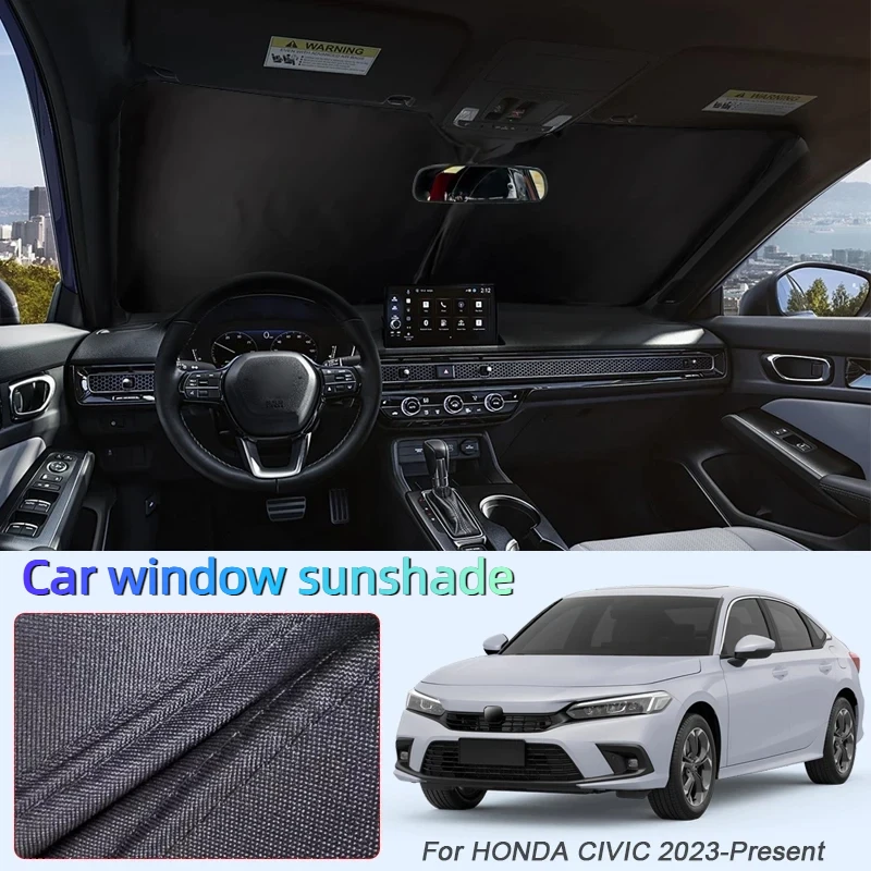 

Car Black Windows Privacy Sunshade Anti-UV Heat Insulation For HONDA CIVIC 2023-Present Auto Protect Cover Interior Accessory