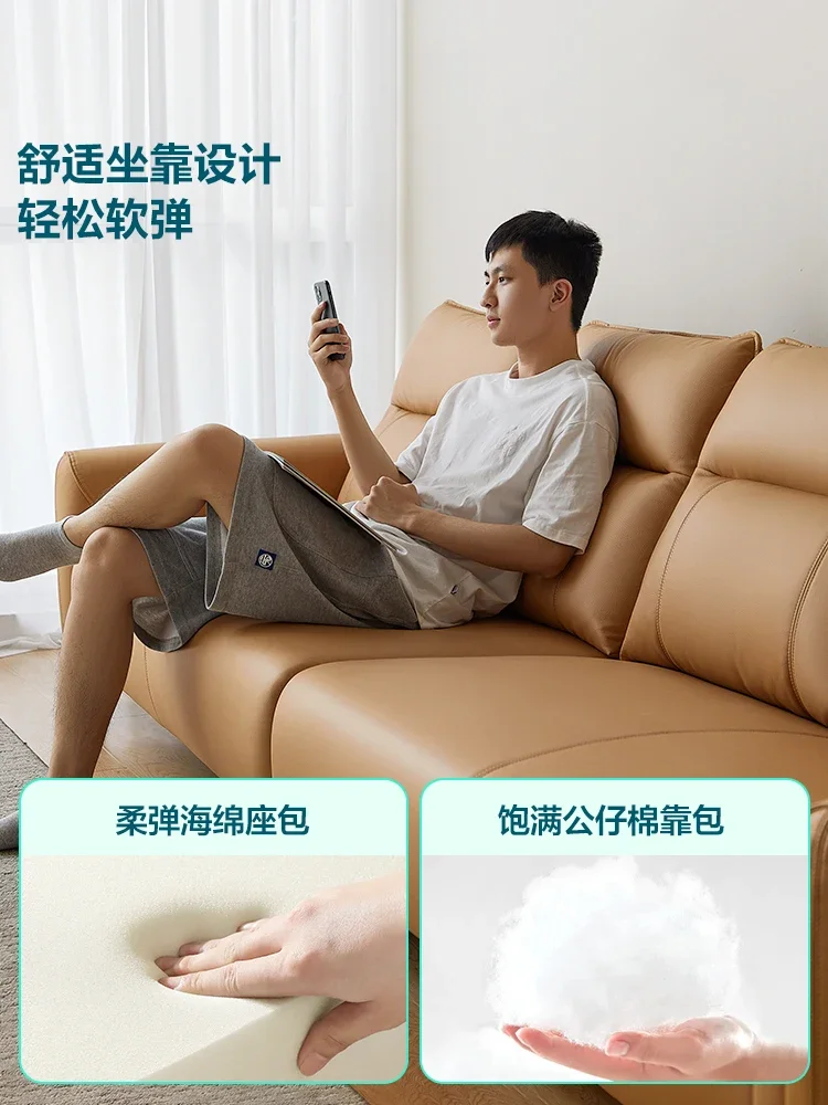 Sofá de tecido com tecnologia simples, sala de estar, apartamento pequeno, 4 pessoas