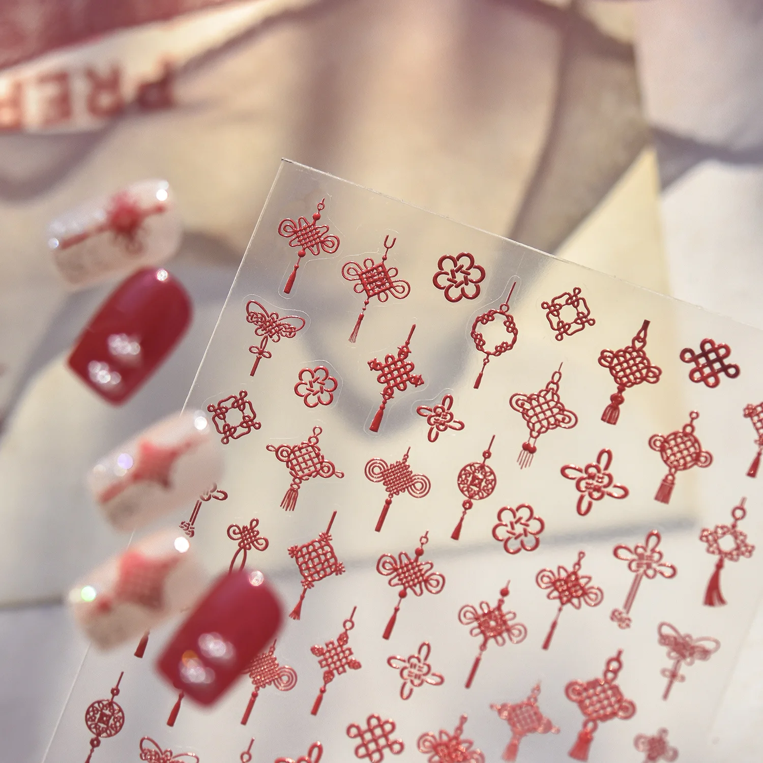 

Festive Chinese knot Chinese-style Exquisite Nail Art Auxiliary Stickers DIY Adhesive Manicure Decal Computer Phone Case Sticker