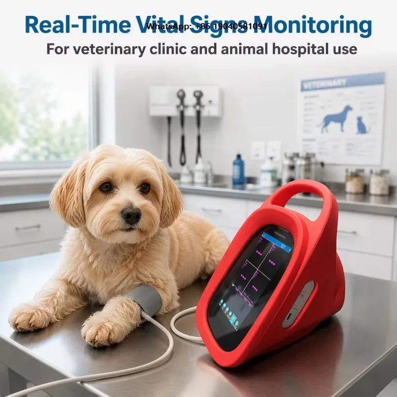 Touchscreen Veterinary Pet  ECG Respiration SpO2 Pulse Rate Blood Pressure Temperature Device
