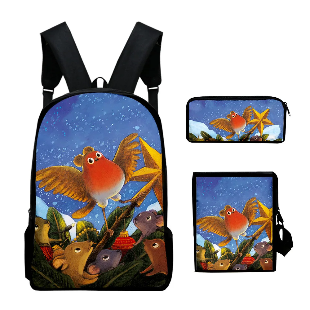 

Popular Youthful Ronbin Robin 3D Print 3pcs/Set Student Travel bags Laptop Daypack Backpack Shoulder Bag Pencil Case