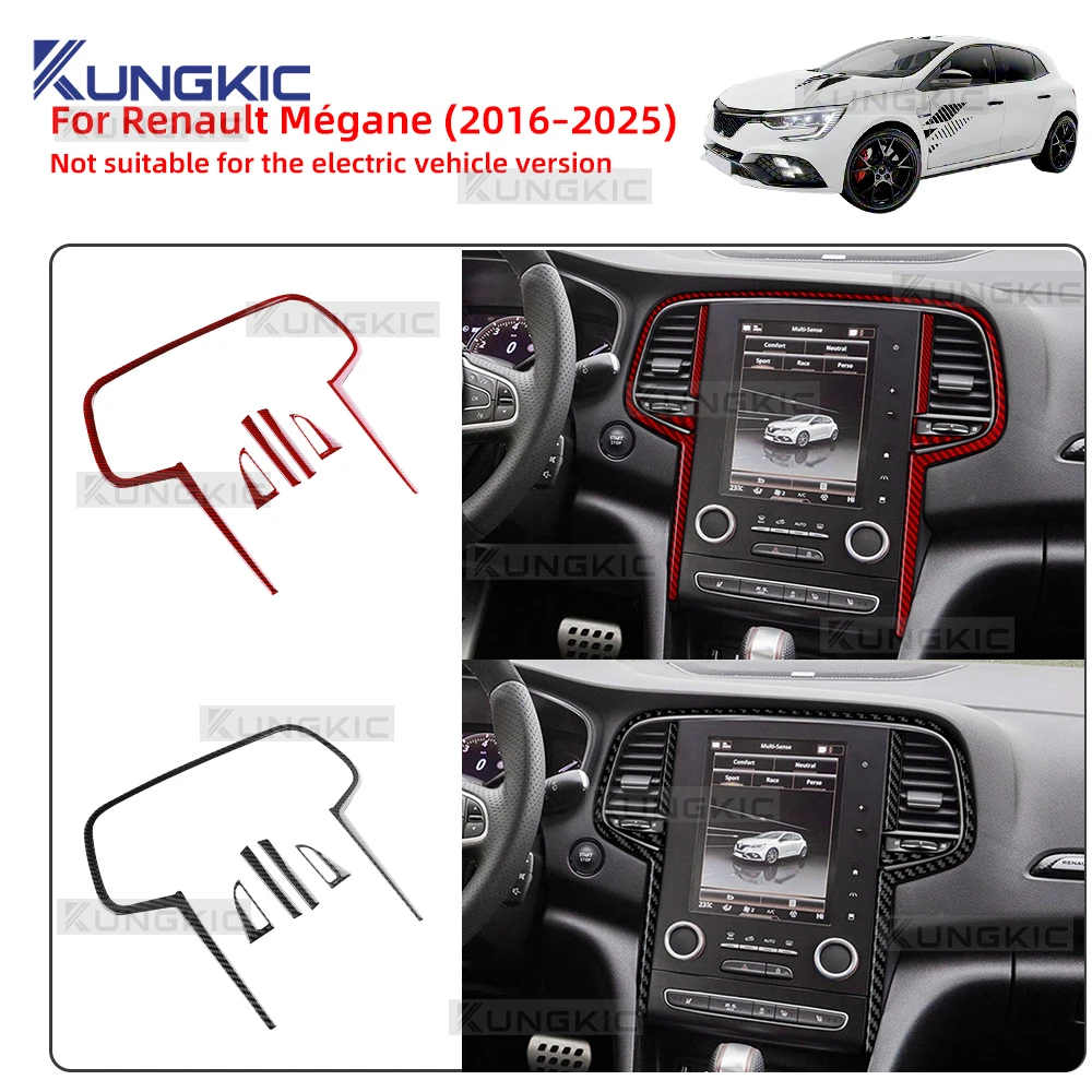 

Настоящее мягкое углеродное волокно для Renault Megane 4 2016 2017 2018 2019 2020 2021 2022 2023 2024 2025 наклейка на экран центральной консоли автомобиля