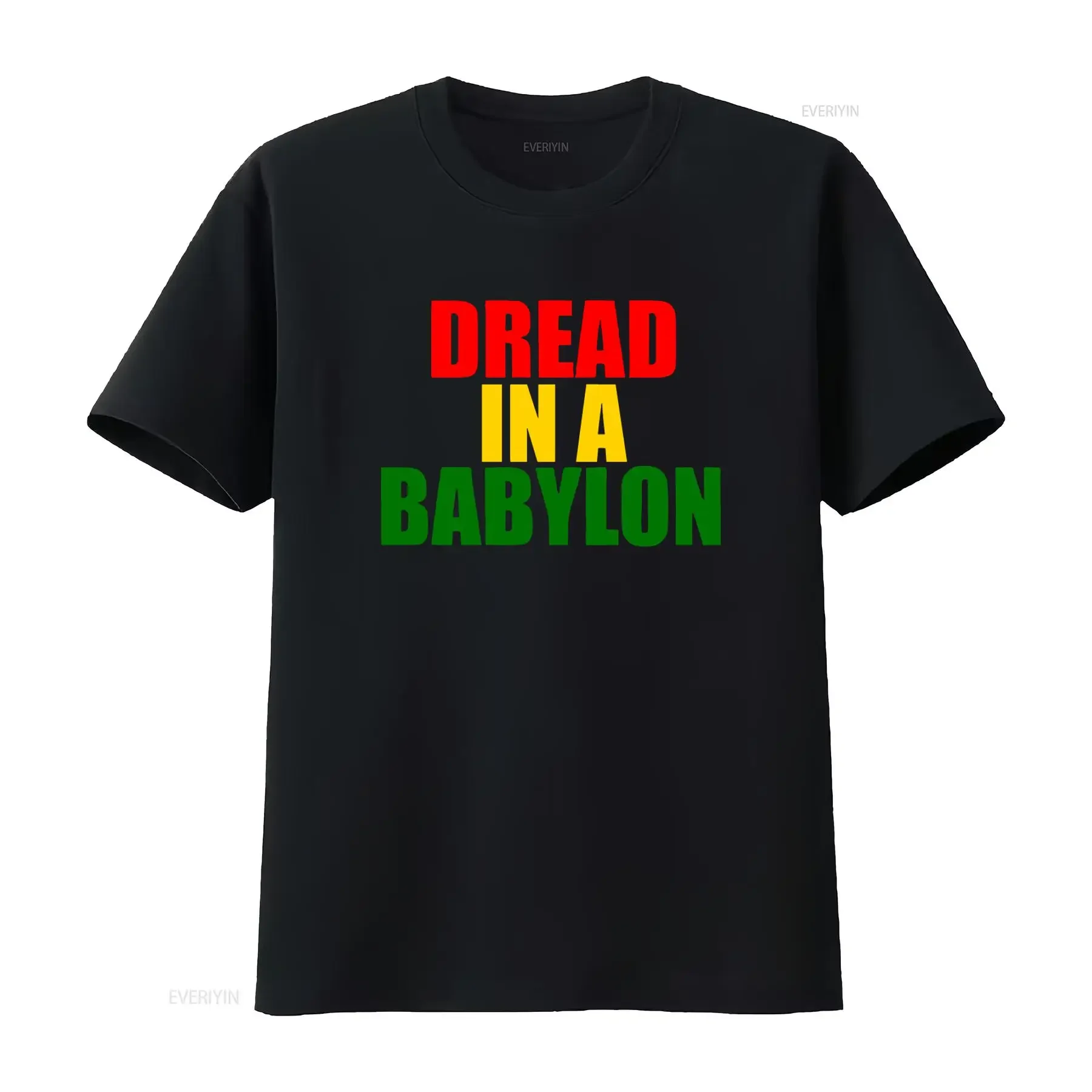 DREAD IN A BABYLON T SHIRT All Sizes Colors Reggae Dub U Jah Rasta Design vintage Washed fashion streetwear Breathable