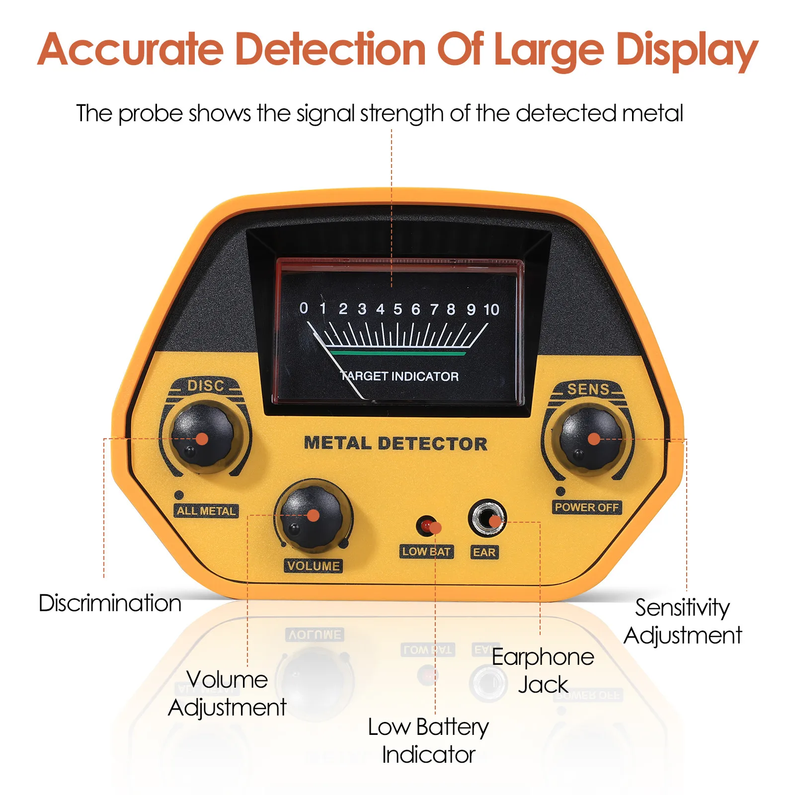 Accuracy Waterproof Metal Detectors LCD Display Pinpoint Mode 2 Pounds 7.5 Inch Search Coil For Adults & Kids Metal Detector