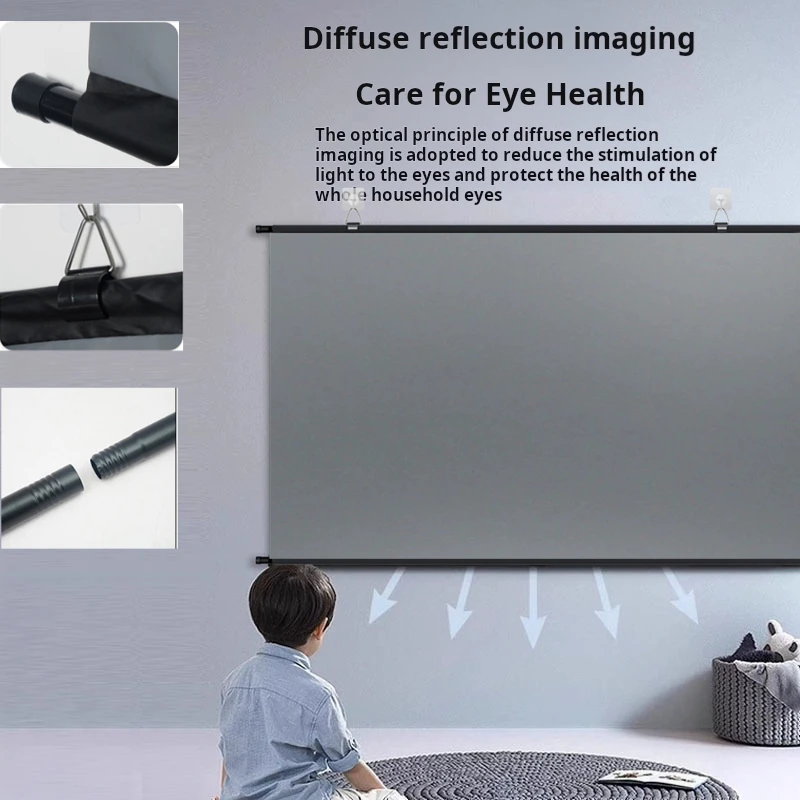 XIAOHUI Projector Screen,60 -133 Inch Reflective Fabric Cloth Projection Screen For YG300 Projetor XGIMI DLP LED Home Theater