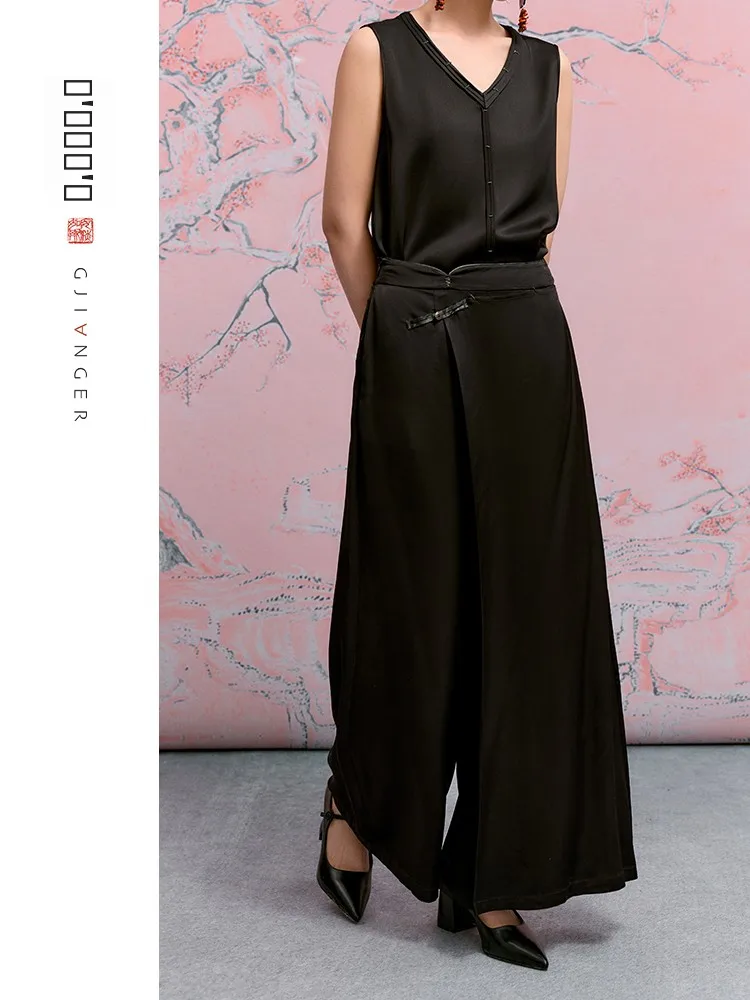 

New Year Simple Wide Leg Pants Loose Fit Casual Trousers Original Chinese Sle Spring Autumn New Arrival Ladies Faion