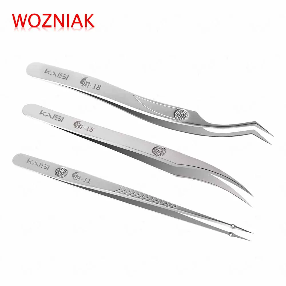 Прецизионные пинцеты Kaisi из нержавеющей стали для ремонта мобильных телефонов, чип материнской платы, позиционирование процессора, оловянное покрытие, точный зажимной инструмент
