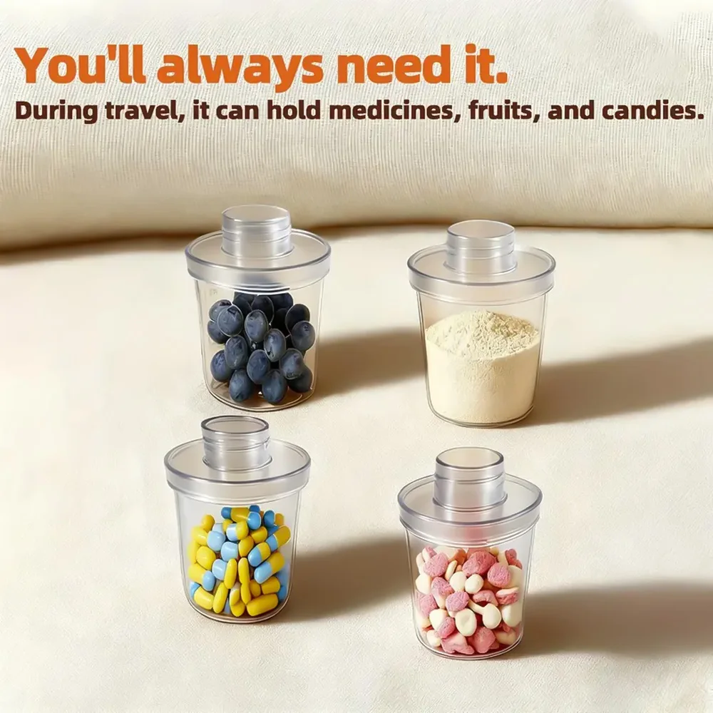 1 Buah 80Ml Wadah Susu Bubuk Bayi Kotak Penyimpanan Makanan Portabel Tahan Lembab dan Tahan Debu dengan Tutup Dispenser Perjalanan PP Bebas BPA